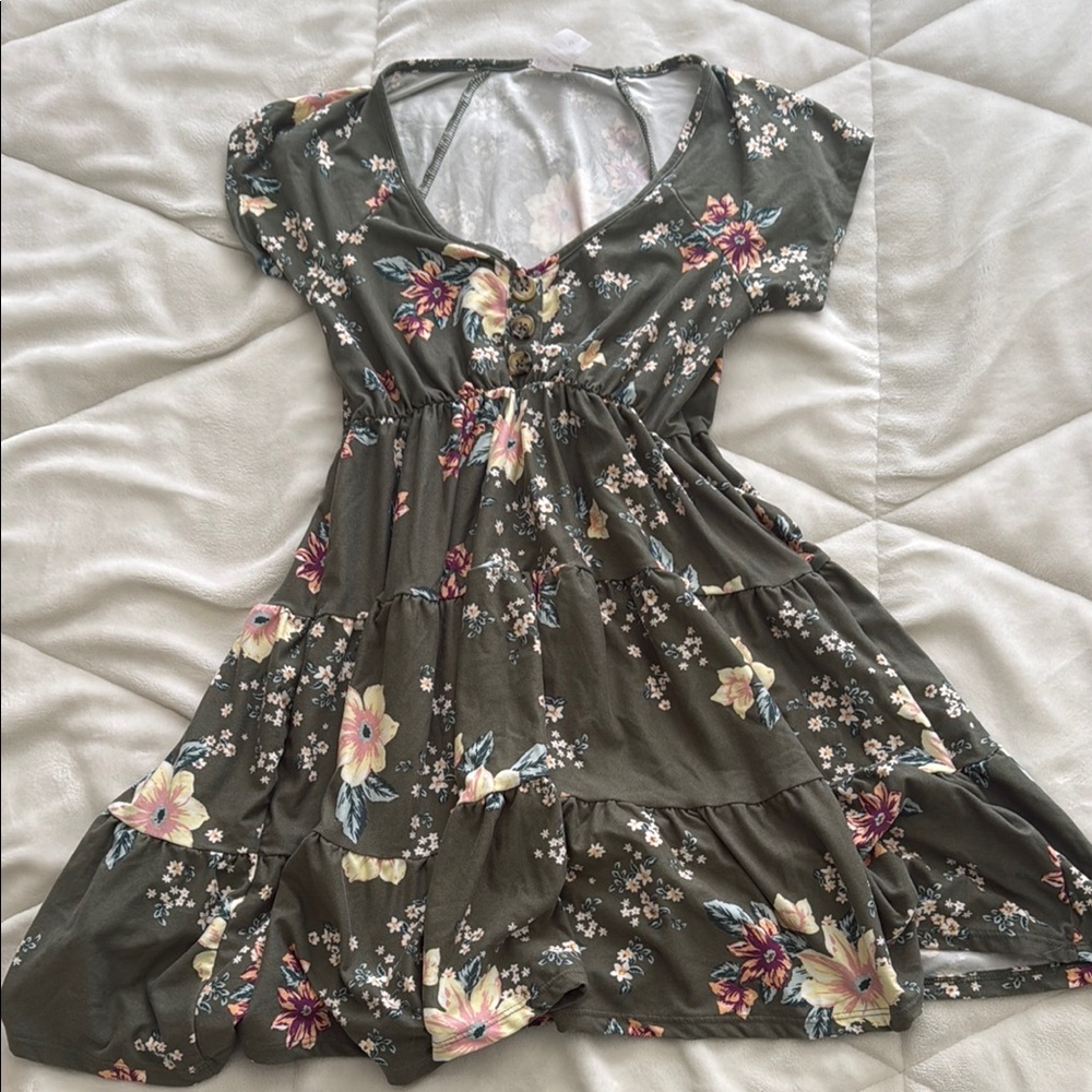 Floral Green Dress
